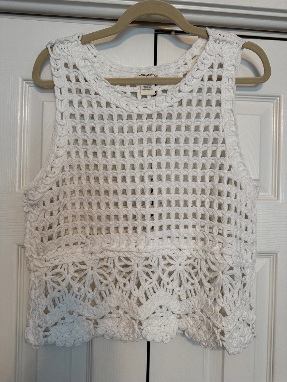 White Crochet Tank NWOT